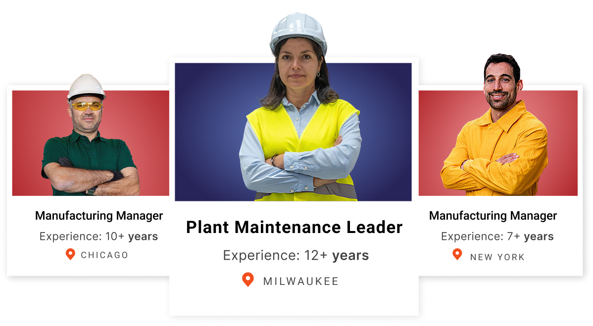 Professional profiles showcasing HR Director, Sr. Security Engineer, and Sr. Manager Cloud positions